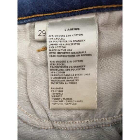 L'agence Margot Striped Skinny Jeans Women's Size 29 Hi Rise Neptune - Picture 5 of 15